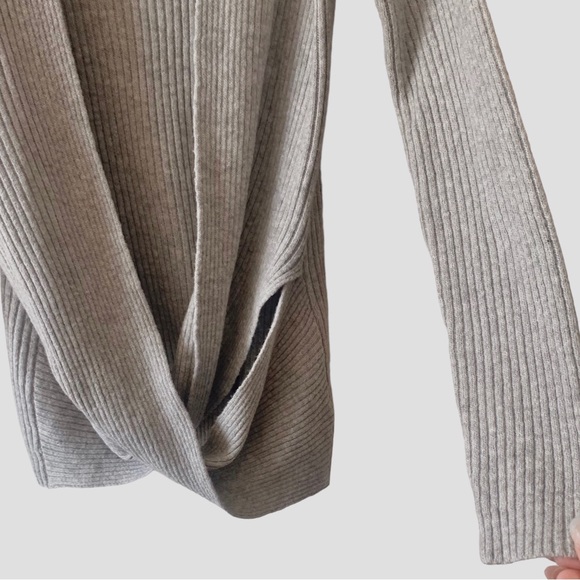 ZELLA HEATHER GRAY RIBBED WRAP SWEATER SIZE SMALL - Picture 8 of 16